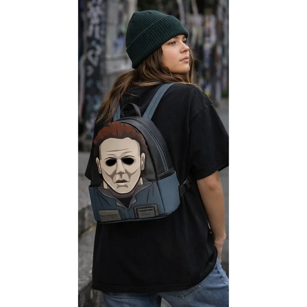 LOUNGEFLY‎ Halloween Michael Myers Mini Backpack Black Horror Mask